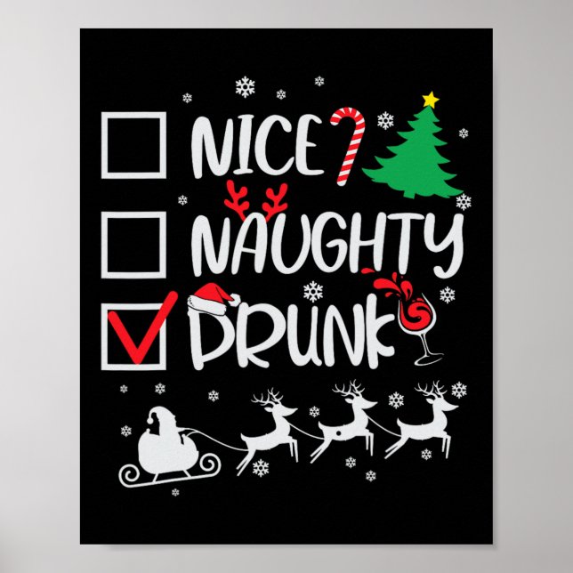 Póster Bonitos Navidades graciosos de Drunk Check (Frente)