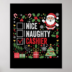 Póster Bonitos Navidades graciosos de Naughty Cashier San