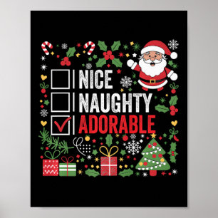 Póster Bonitos y adorables Navidades divertidos Santa Cla