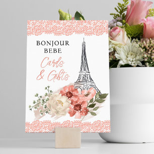 Póster Bonjour Bebe Eiffel Tower Paris Baby Shower