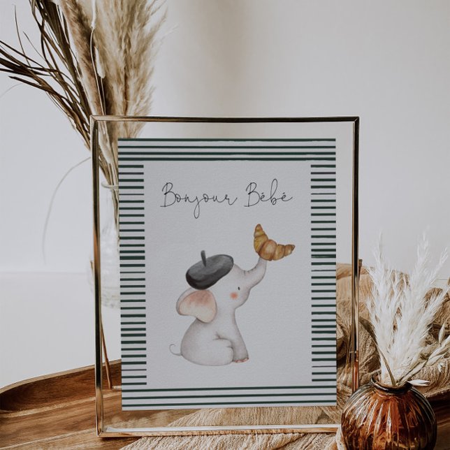 Póster Bonjour Bebe París Rótulo de Baby Shower francés (Subido por el creador)