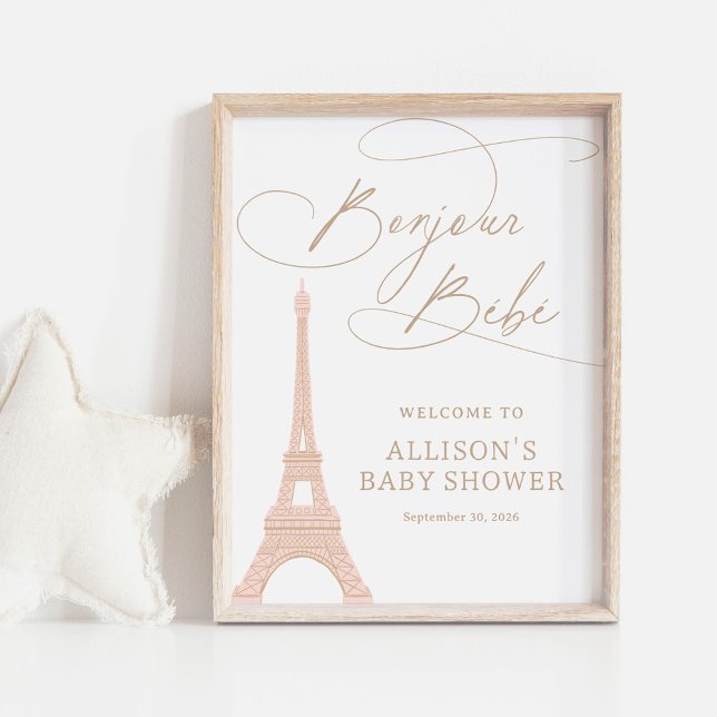 Póster Bonjour Bebe Paris Signo de bienvenida francés de  (Subido por el creador)