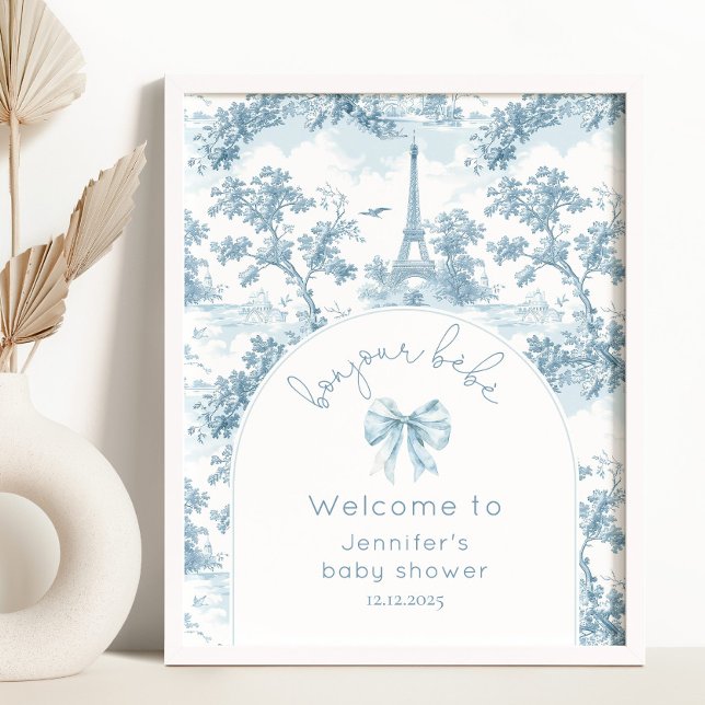 Póster Bonjour bebe Toile de Jouy ducha de bebé Bienvenid (Subido por el creador)