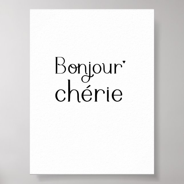 Póster Bonjour Chérie - minimalistic typography poster (Frente)