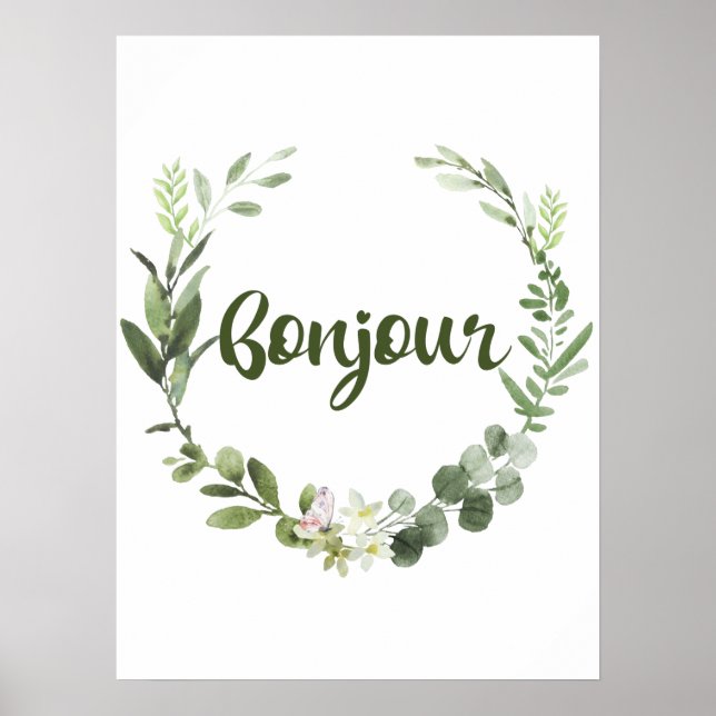 Póster Bonjour Hello French (Frente)