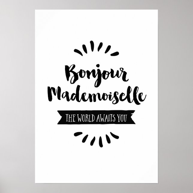 Póster Bonjour Mademoiselle El mundo te espera (Frente)
