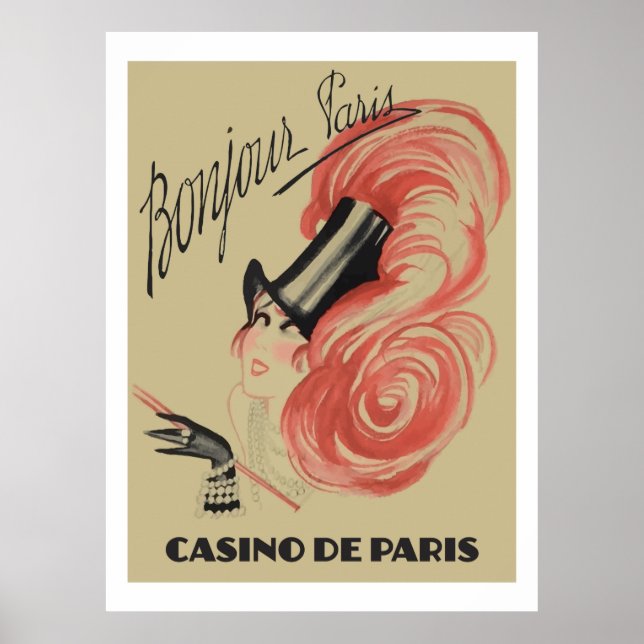 Póster Bonjour Paris ("Casino de París" anuncios antiguos (Frente)