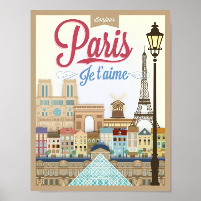 Póster Bonjour Paris Travel (Frente)