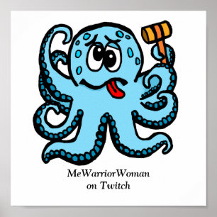 Póster Bonk Octopus, Mujer MeWarrior en Twitch