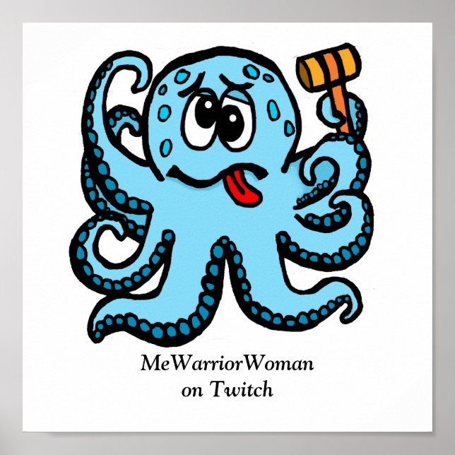 Póster Bonk Octopus, Mujer MeWarrior en Twitch (Frente)