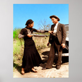 Póster Bonnie and Clyde Fooling Around 1934 Color Redux