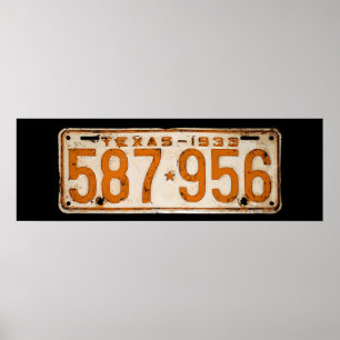 Póster Bonnie & Clyde License Plate