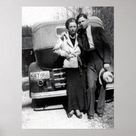 Póster Bonnie Parker y Clyde Barrow 1933