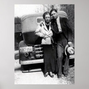 Póster Bonnie Parker y Clyde Barrow 1933