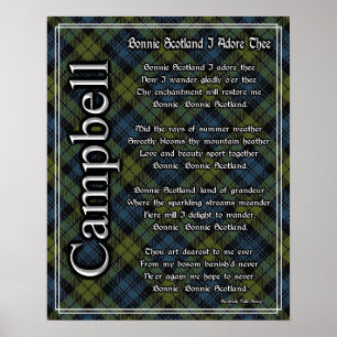 Póster Bonnie Scotland I Adore ThCampbell Tartán