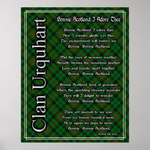 Póster Bonnie Scotland I Adore The Clan Urquhart Tartán