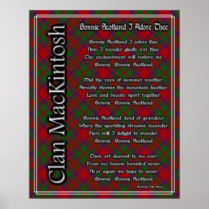 Póster Bonnie Scotland I Adore The MacKintosh Tartan