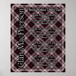 Póster Bonnie Scotland I Adore The MacPherson Tartán