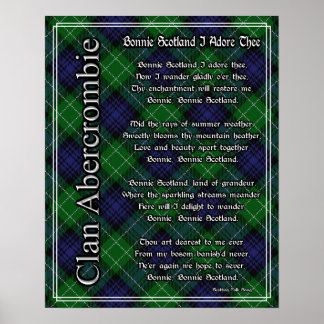 Póster Bonnie Scotland I Adore Thercrombie Tartán