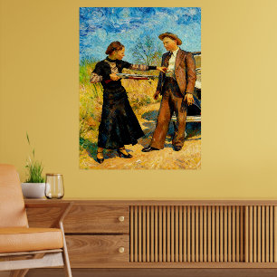 Póster Bonnie y Clyde Divirtiéndose 1934 Pintura AI