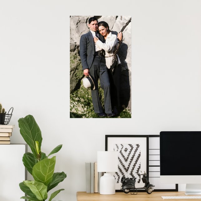 Póster Bonnie Y Clyde Embrace 1933 Remastered (Oficina en casa)