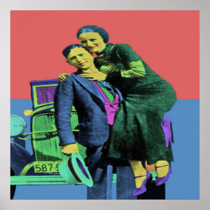 Póster Bonnie y Clyde Pop Art