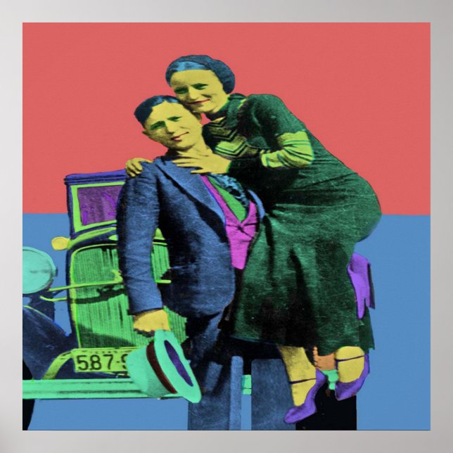 Póster Bonnie y Clyde Pop Art (Frente)