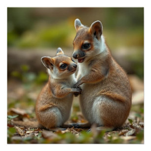 Póster "Bono alegre: Mamá australiana y bebé Quokka"