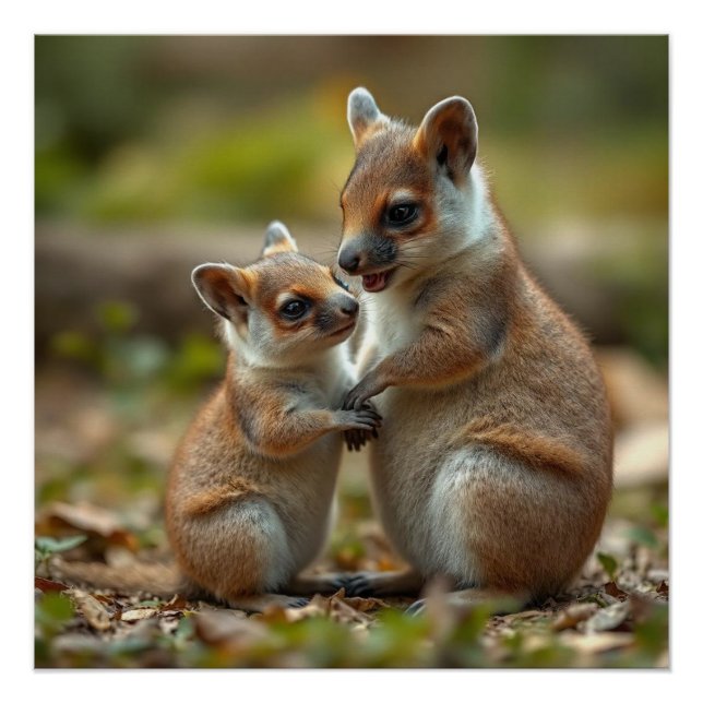 Póster "Bono alegre: Mamá australiana y bebé Quokka" (Anverso)