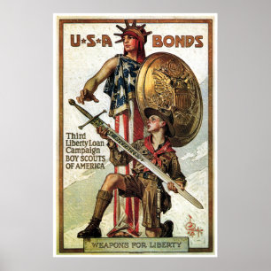 Póster Bonos de guerra de la Segunda Guerra Mundial