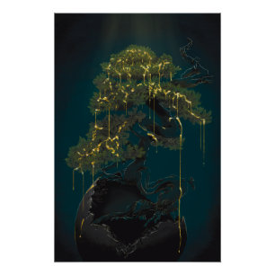 Póster Bonsai de oro
