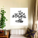 Póster Bonsai - Estilo chino - blanco y negro<br><div class="desc">Bonsai - Chinese Style es una pintura china de mi pequeño bonsai al estilo tradicional libre. Tinta sobre papel de arroz. El máximo desafío para el diseñador Bonsai es exponer la esencia del árbol. El reto para mí fue trasladar esto al papel.</div>