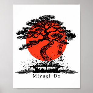 Póster Bonsai Kanji Japonés Miyagi Do Personalizado Camis