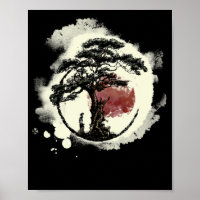 Bonsai Tree japonés Zen Yin Yang Círculo budista