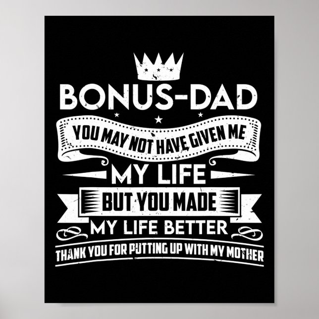Póster Bonus Dad Father's Day Make My Life Better Thanks (Frente)