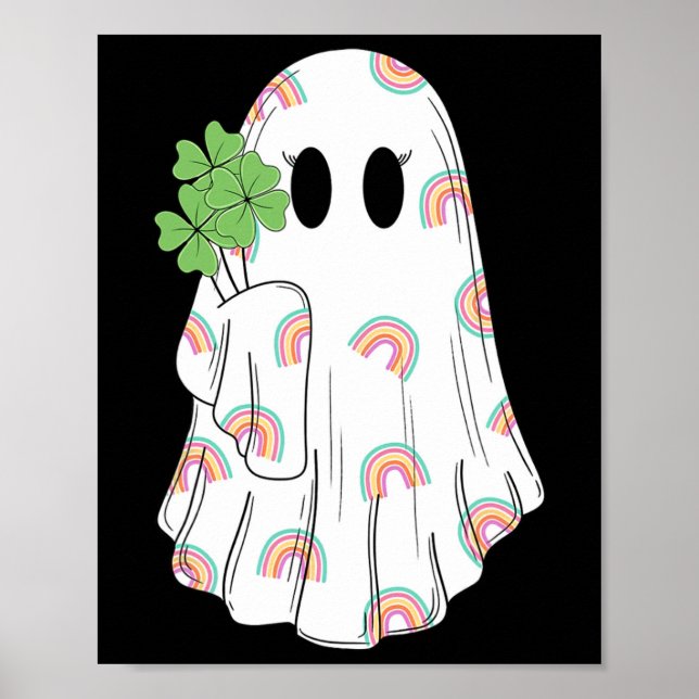 Póster Boo arcoiris fantasma Shamrock St Patrick's Day Sp (Frente)