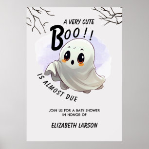 Póster Boo Baby Shower Halloween tema Fiesta Cute