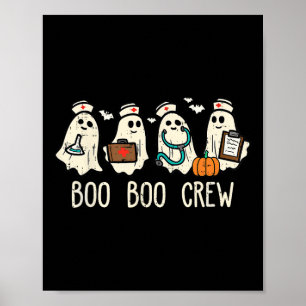 Póster Boo Boo Crew Enfermera Famosa Fantasma Halloween C