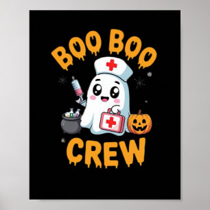 Póster Boo Boo Crew Enfermera Fantasma Lindo Halloween En