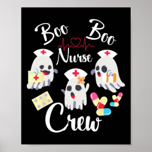 Póster Boo Boo Crew Enfermera Ghost Costume Funny Hallowe