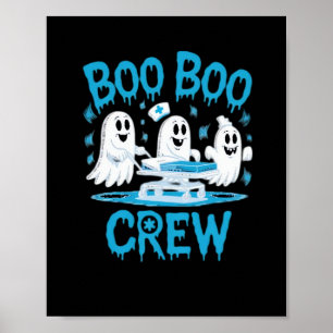 Póster Boo Boo Crew Fantasma Paramédico Enfermera Hallowe