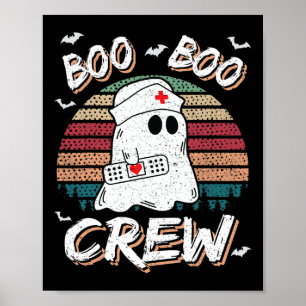 Póster Boo Boo Crew Funny Ghost Ems Emt Enfermera Paraméd
