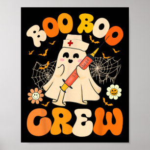 Póster Boo Boo Crew Graciosa Enfermera Fantasma Retro Hal