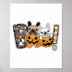 Póster Boo Bulldog francés Calabaza de caramelo de perro