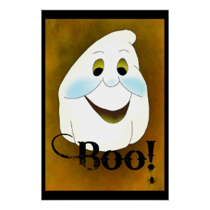 Póster Boo de cabeza fantasma anticuado