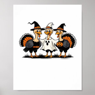 Póster Boo de Halloween en Turquía, acción de gracias en