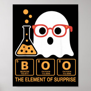 Póster Boo de Química El Elemento de Sorpresa Químico Lin