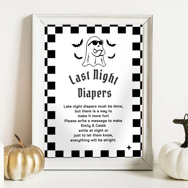 Póster Boo divertido juego de Baby Shower "Late Night Dia (Subido por el creador)