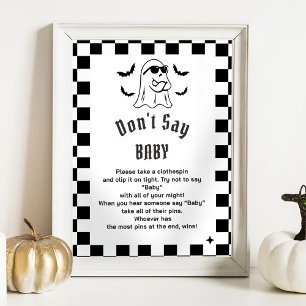 Póster Boo divertido juego de Baby Shower "No digas bebé"