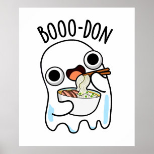 Póster Boo-don Funny Ghost Udon Pun